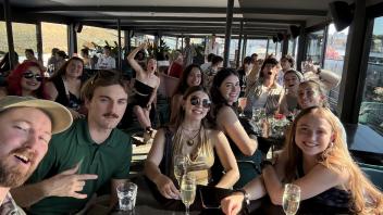The group's last night on a wine cruise
