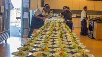 Meals being prepared.