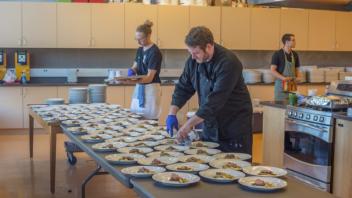 Meals being prepared.